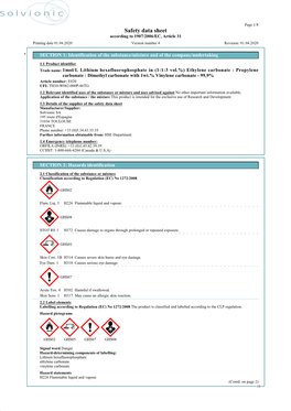 Safety Data Sheet According to 1907/2006/EC, Article 31 Printing Date 01.04.2020Version Number 4 Revision: 01.04.2020