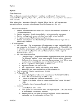 I Want Them to Understand? I Want Them to Understand What Baptism Is, Why It Is Done, Who It Is Done To, How It Is Done, Where It Is Done and When It Is Done