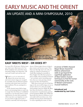 EARLY MUSIC and the ORIENT: East Meets West
