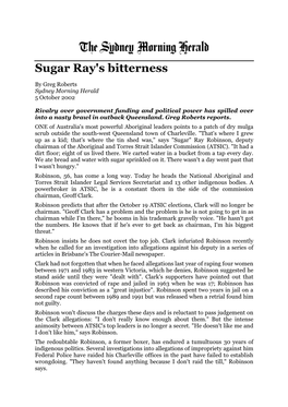 Sugar Ray's Bitterness