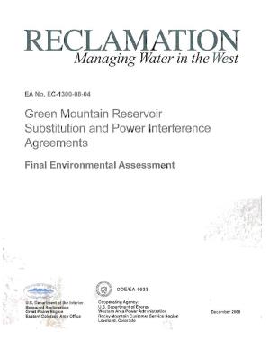 Green Mountain Reservoir Substitution and Power Interference Agreements Final EA