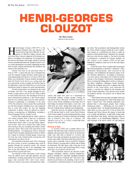 HENRI-GEORGES CLOUZOT by Marc Svetov Special to the Sentinel