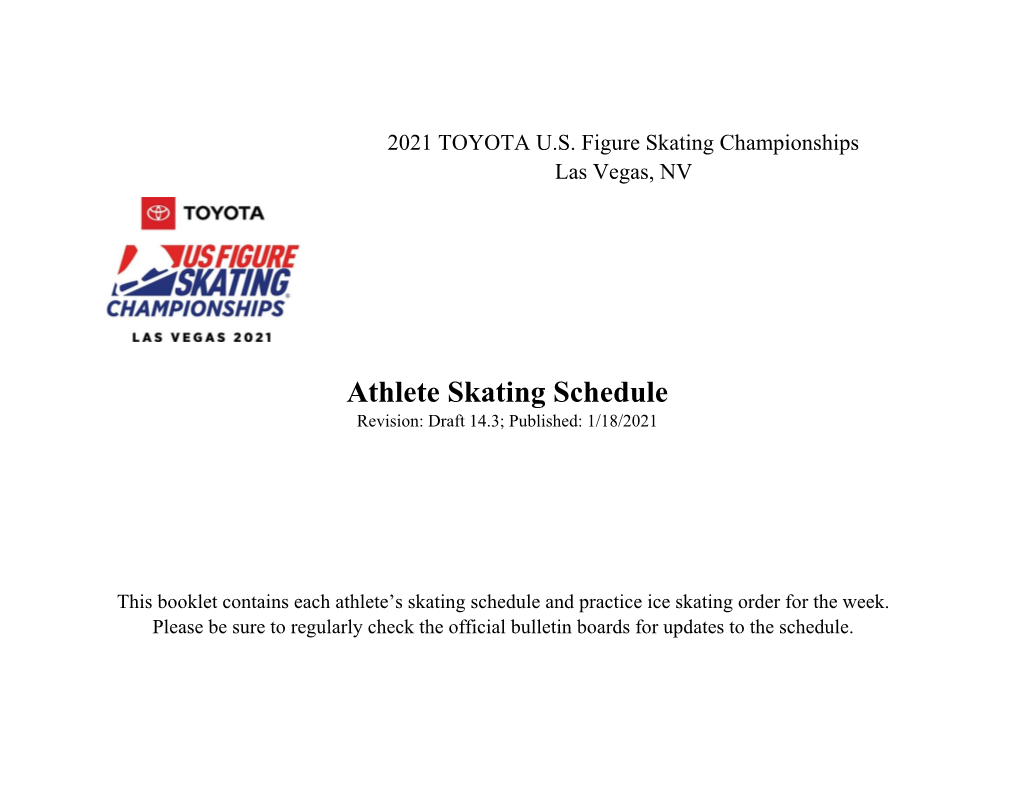 2021 TOYOTA U.S. Figure Skating Championships Las Vegas, NV