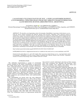 Article Lagostomus Telenkechanum, Sp