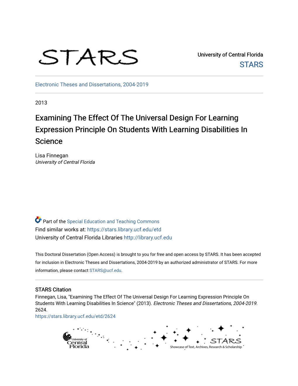 Examining the Effect of the Universal Design for Learning Expression Principle on Students with Learning Disabilities in Science