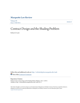 Contract Design and the Shading Problem Robert E