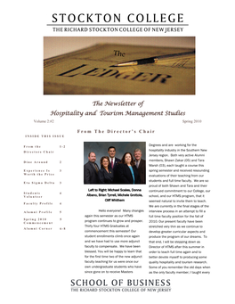 The Newsletter of Hospitality and Tourism Management Studies Volume 2:#2 Spring 2010