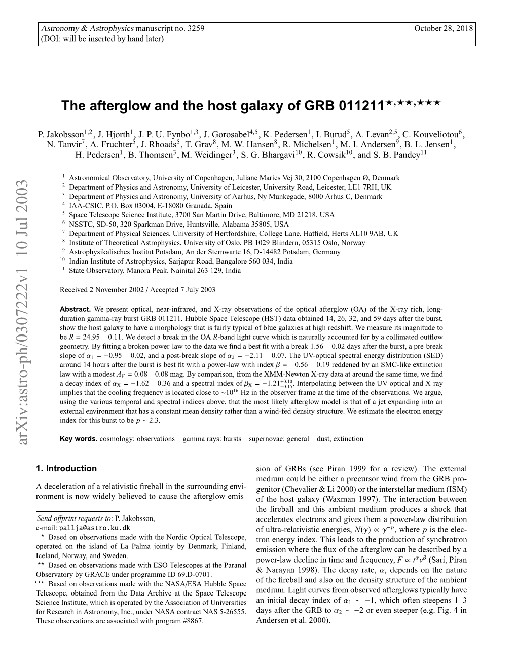 The Afterglow and the Host Galaxy of GRB 011211