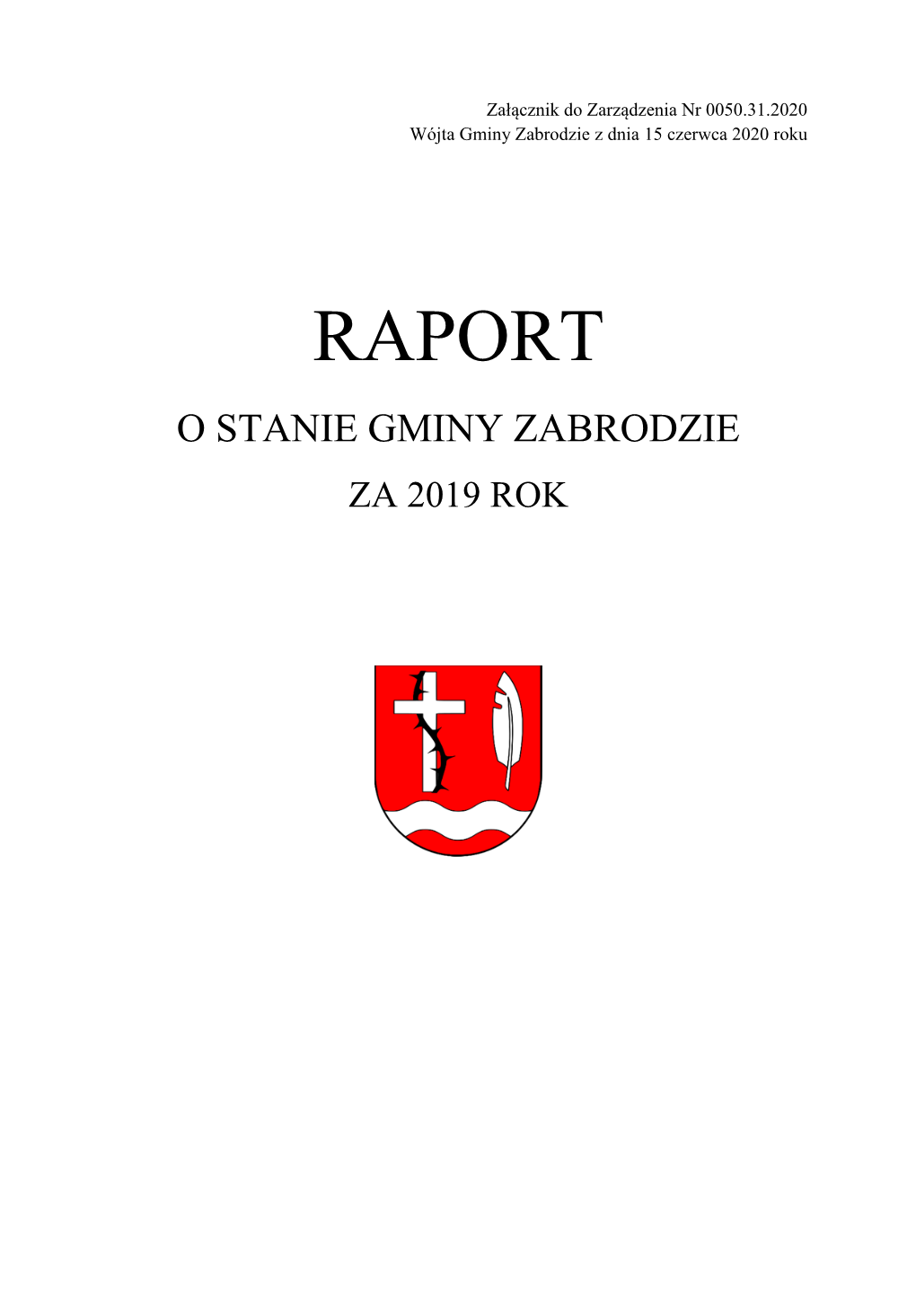 Raport O Stanie Gminy Zabrodzie Za 2019 Rok