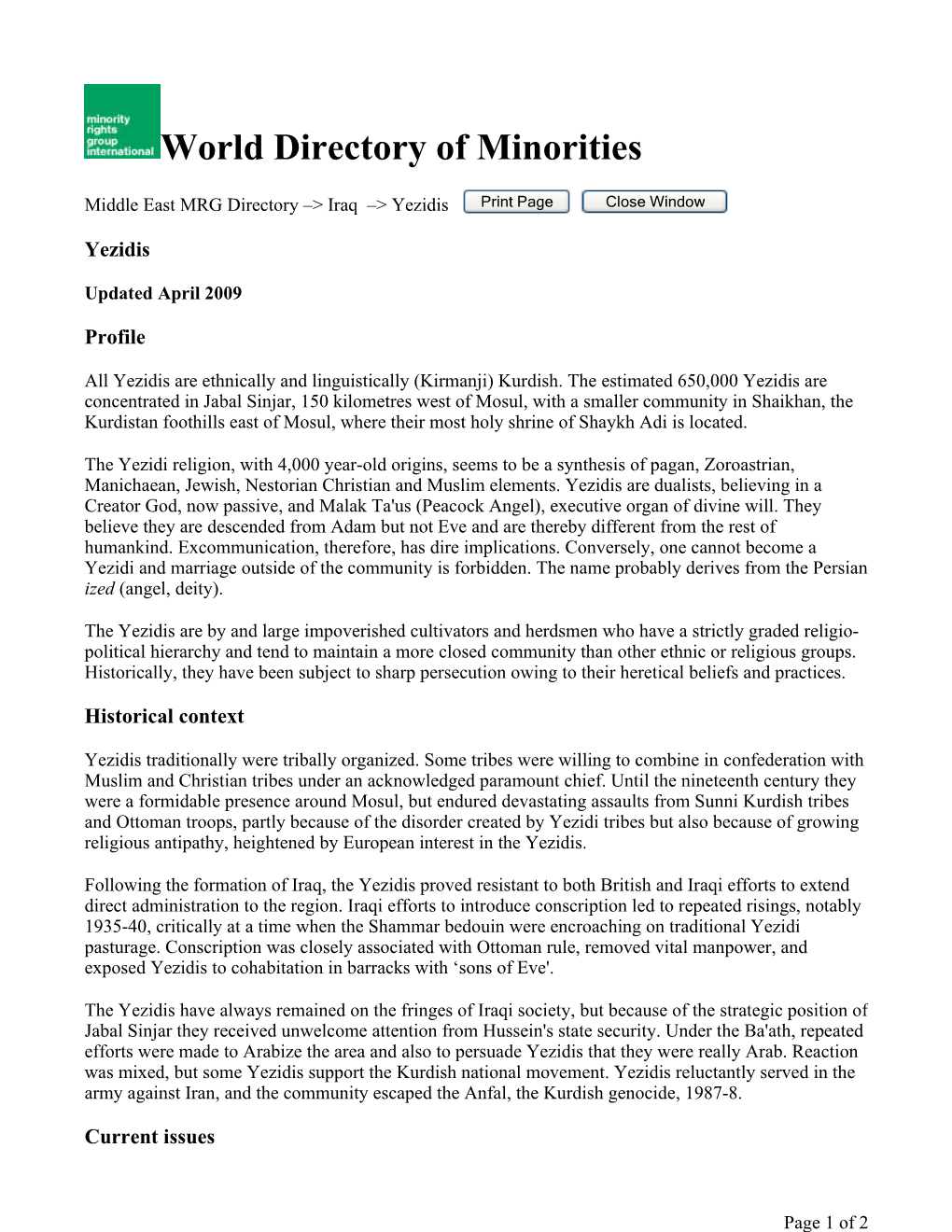 World Directory of Minorities