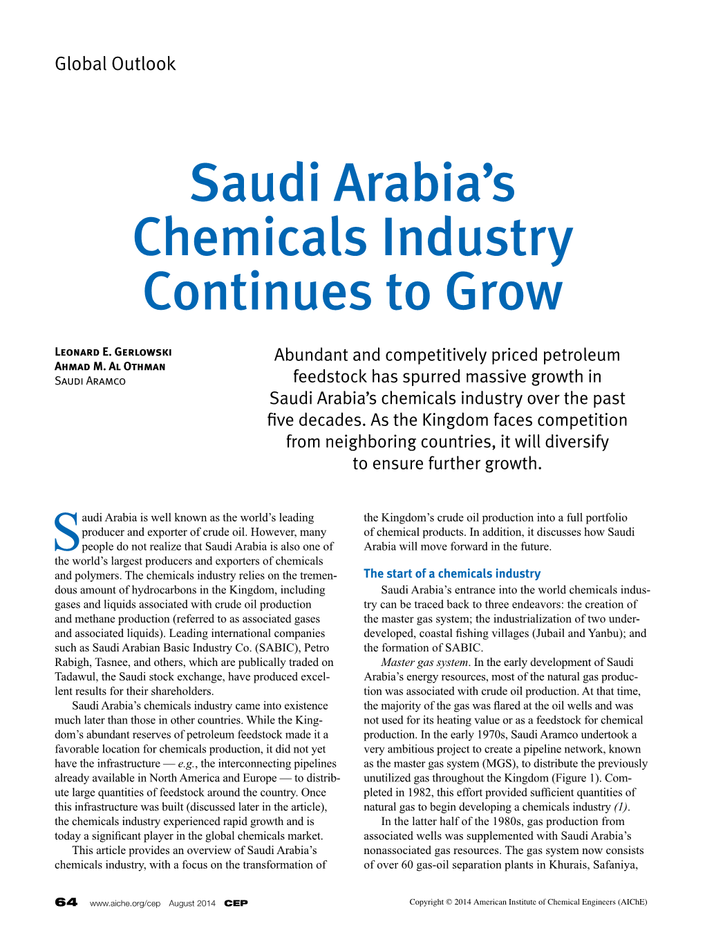 Saudi Arabia's Chemicals Industry Continues to Grow