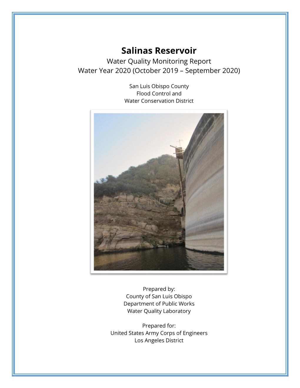 Salinas Reservoir Water Quality Report