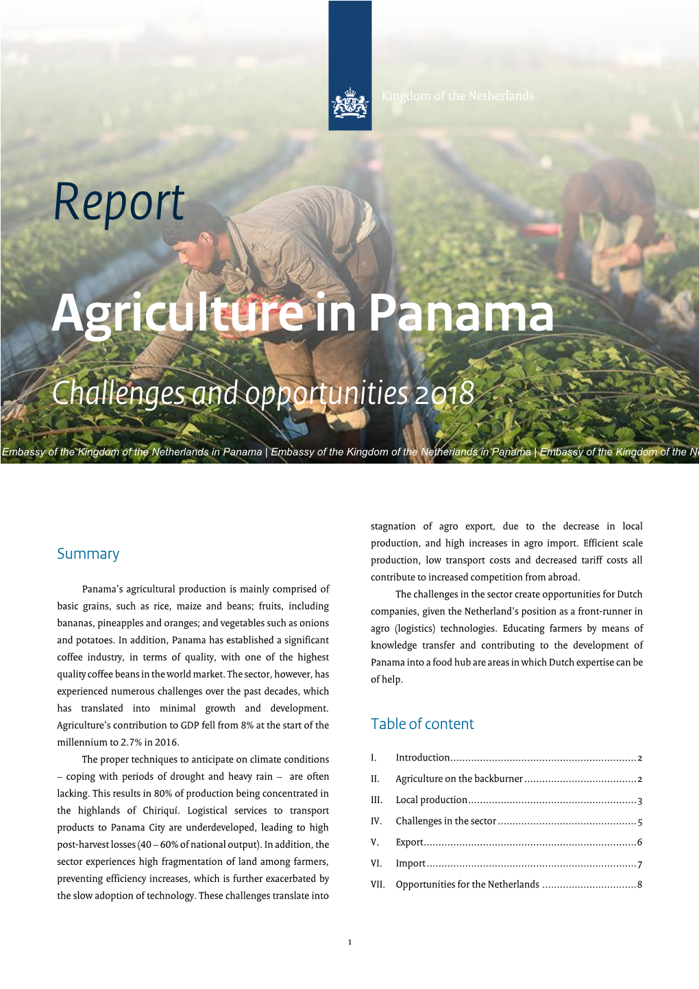 Report Agriculture in Panama