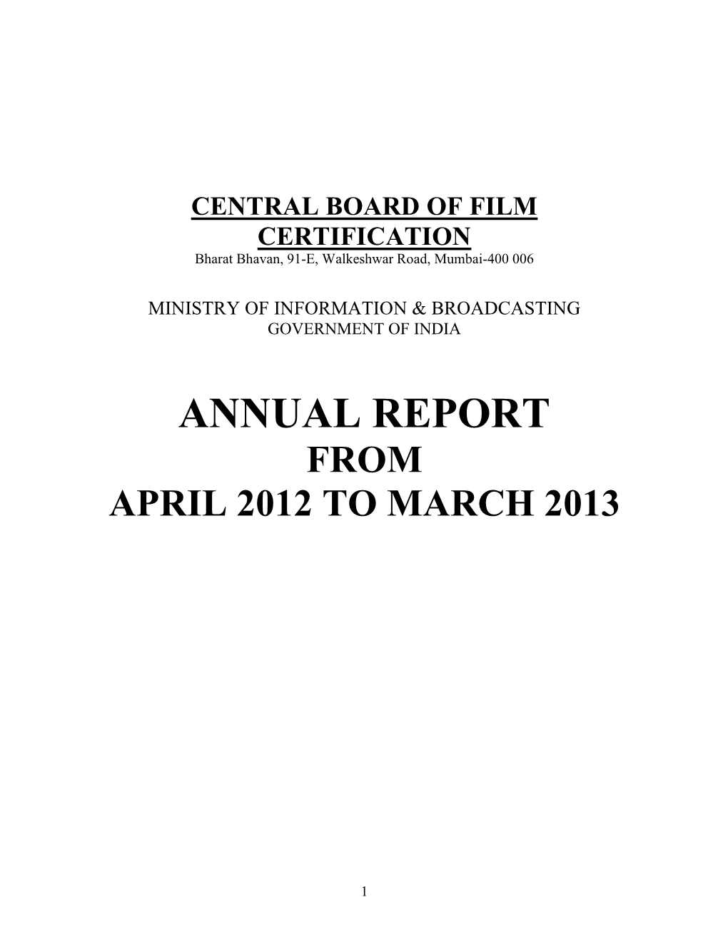 Annual Report from April 2012 to March 2013