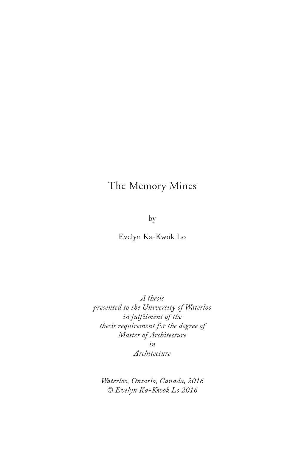 The Memory Mines