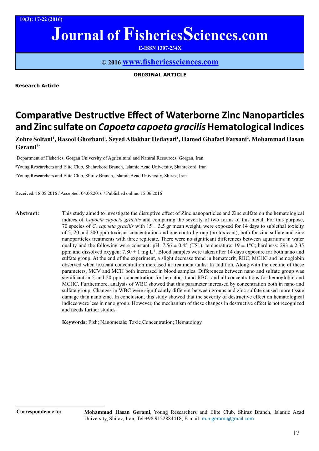 Comparative Destructive Effect of Waterborne Zinc Nanoparticles And