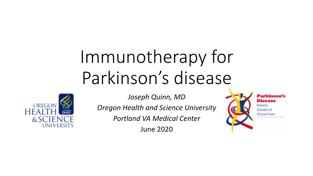 Immunotherapies of Parkinson's Disease