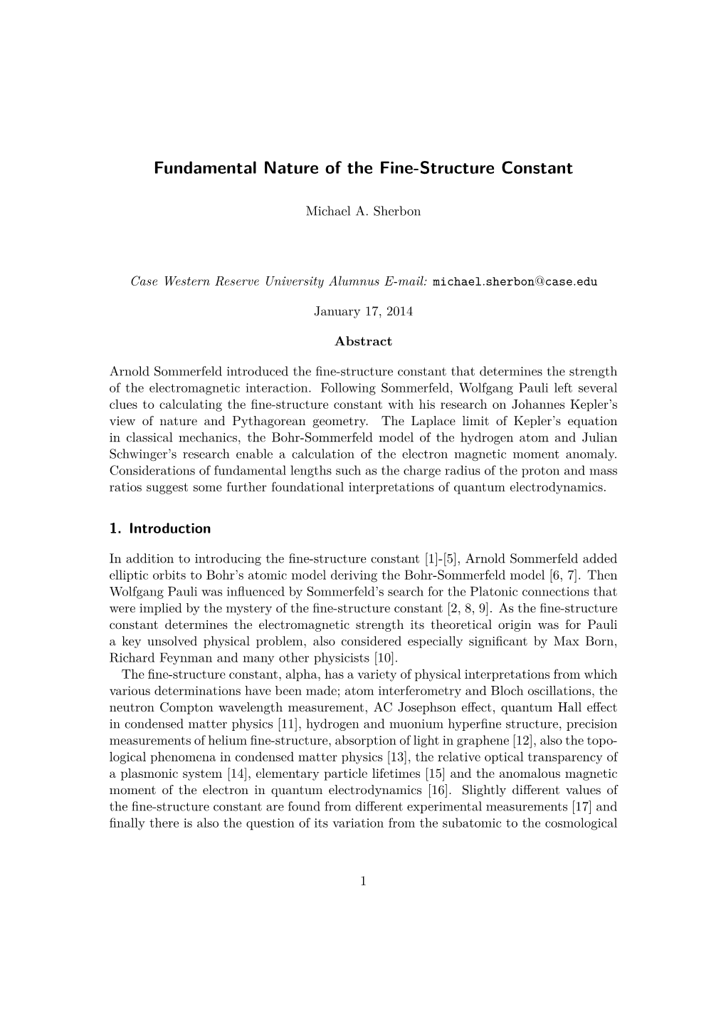 Fundamental Nature of the Fine-Structure Constant