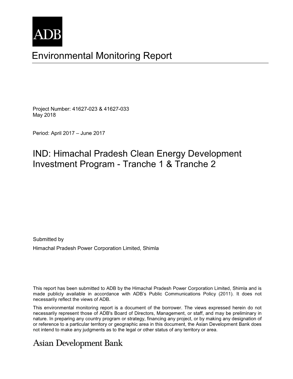 Environmental Monitoring Report