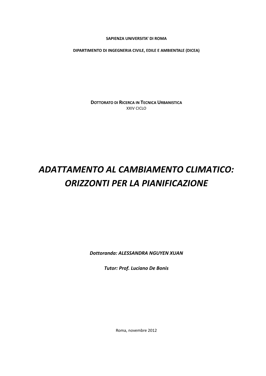 Adattamento Al Cambiamento Climatico: Orizzonti Per La Pianificazione