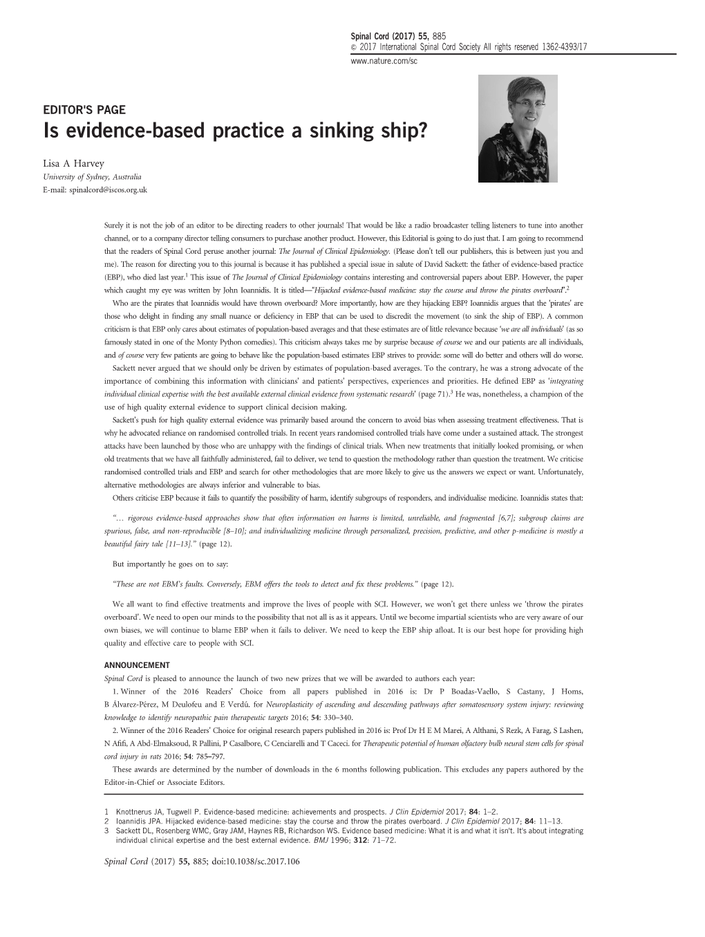 Is Evidence-Based Practice a Sinking Ship&Quest;