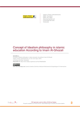 Idealism Philosophy in Islamic Education According to Imam Al-Ghozali