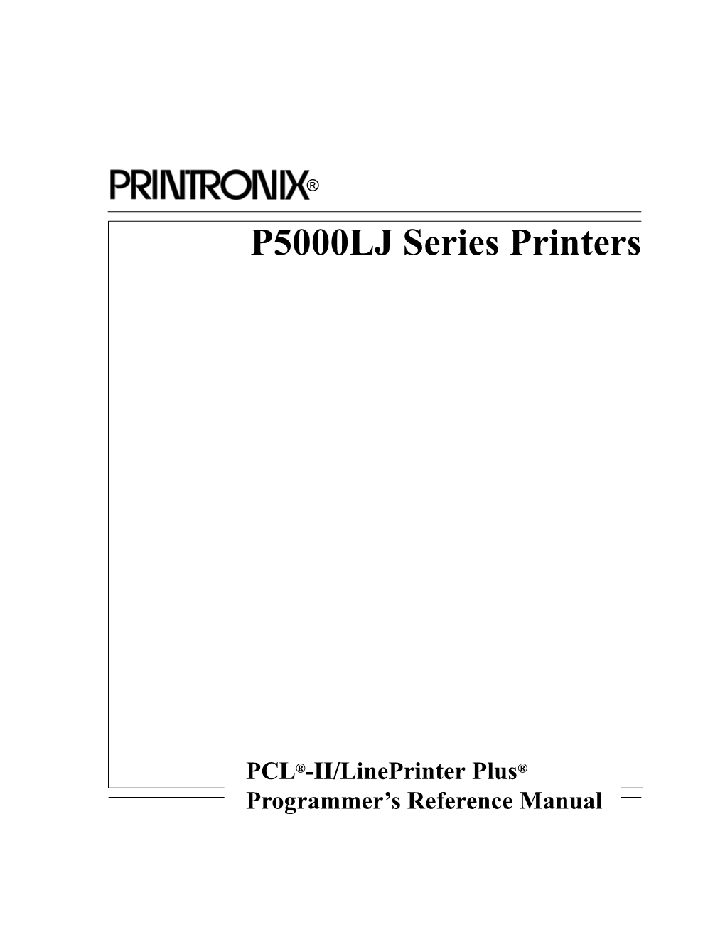 P5000LJ Series Printers