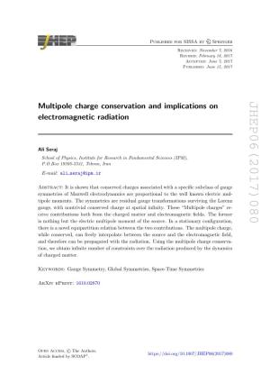 Multipole Charge Conservation and Implications on Electromagnetic Radiation