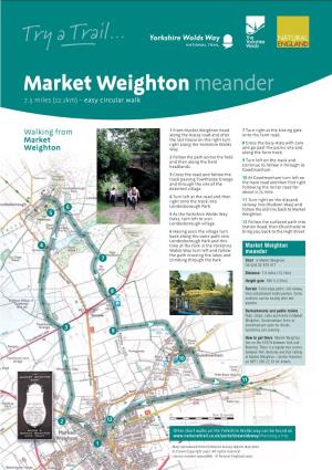 Market Weighton Meander 7.5 Miles (12.1Km) – Easy Circular Walk