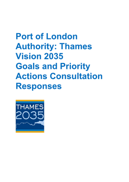 Thames Vision 2035 Goals and Priority Actions Consultation Responses