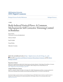 Body-Induced Vortical Flows: a Common Mechanism for Self-Corrective Trimming Control in Boxfishes Ian K