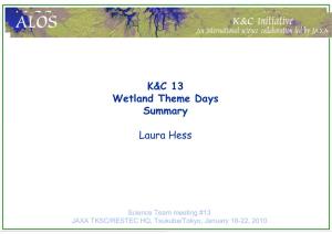K&C 13 Wetland Theme Days Summary Laura Hess