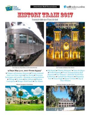 History Train 2017 Featuring the Golden Age of Trains & the South