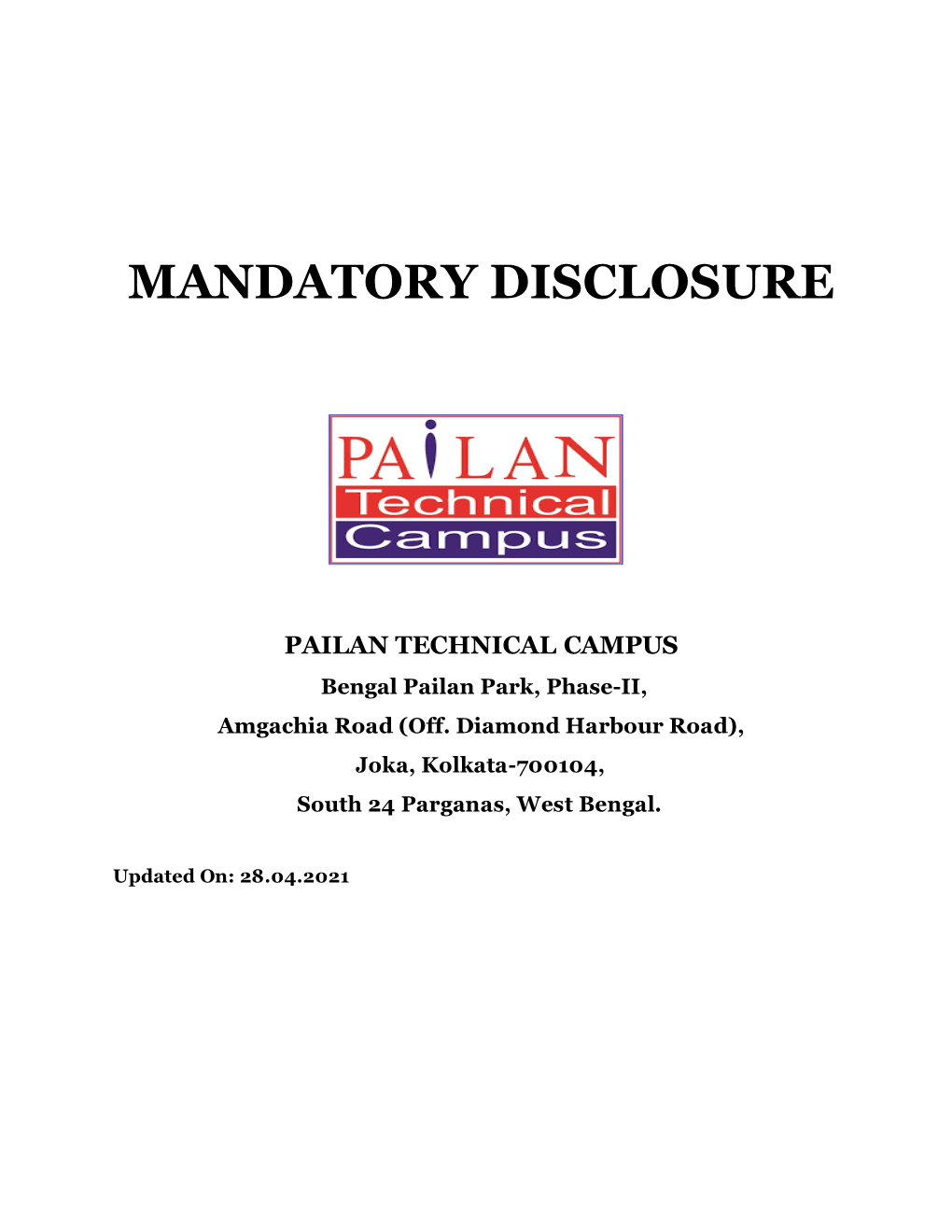 Mandatory Disclosure 2021