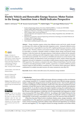 Electric Vehicle and Renewable Energy Sources: Motor Fusion in the Energy Transition from a Multi-Indicator Perspective