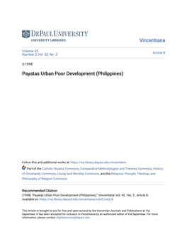 Payatas Urban Poor Development (Philippines)