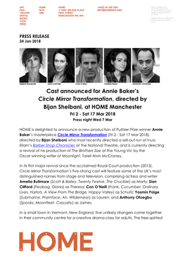 Cast Announced for Annie Baker's Circle Mirror