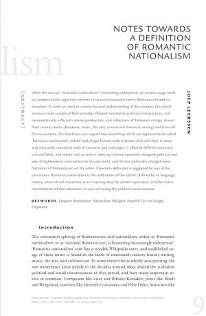 Notes Towards a Definition of Romantic Nationalism