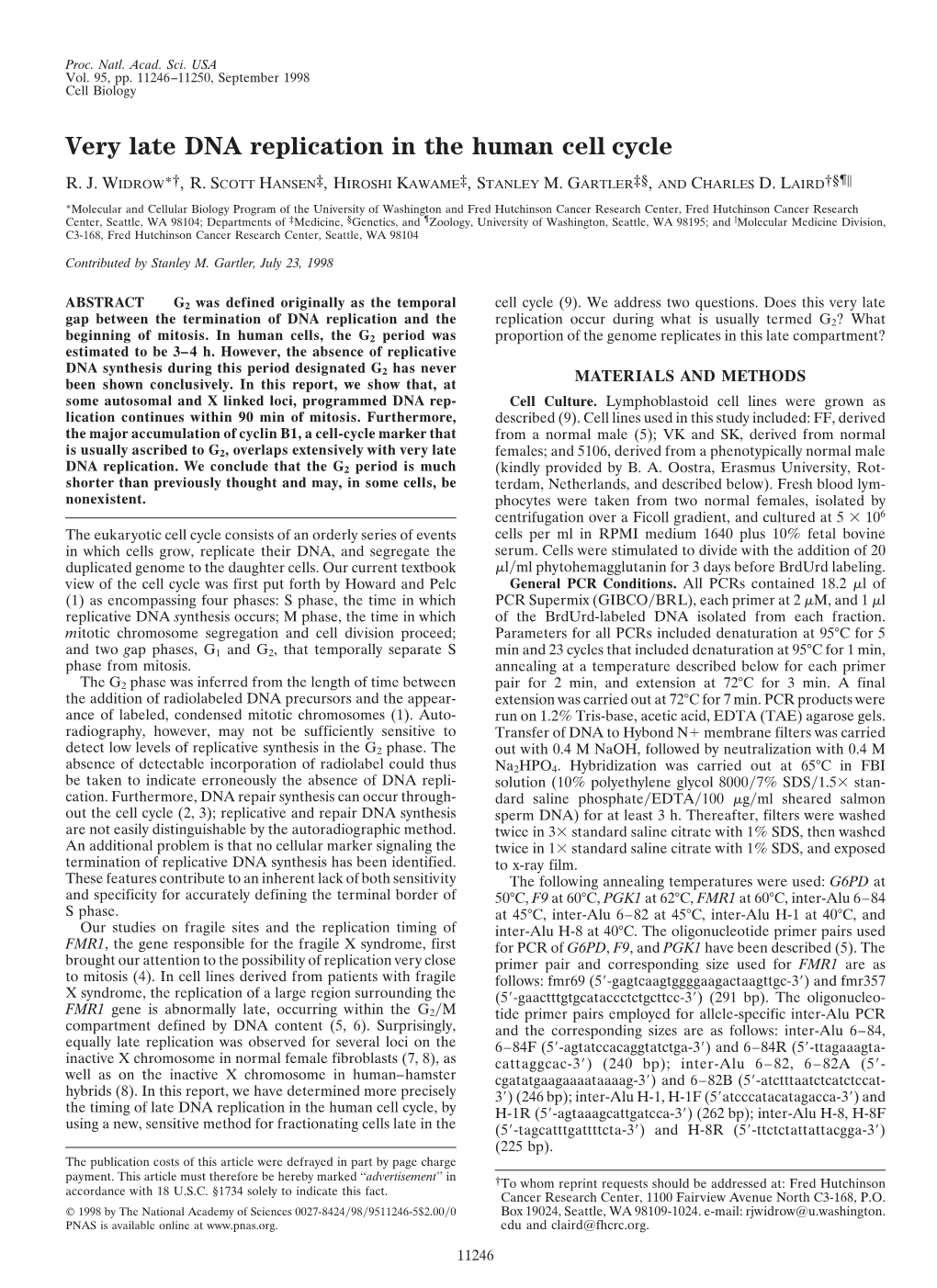 Very Late DNA Replication in the Human Cell Cycle