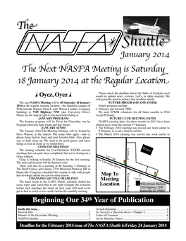 January 2014 NASFA Shuttle