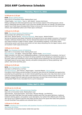 2016 AWP Conference Schedule