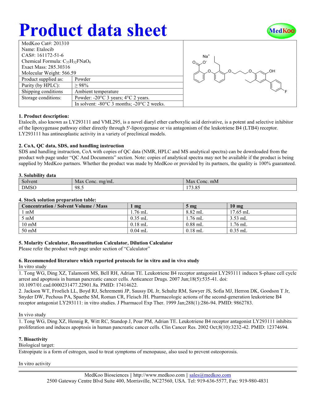 Product Data Sheet