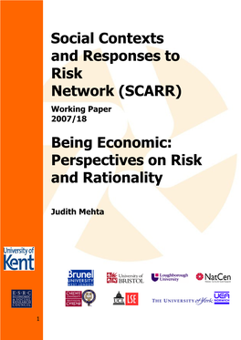Being Economic: Perspectives on Risk and Rationality