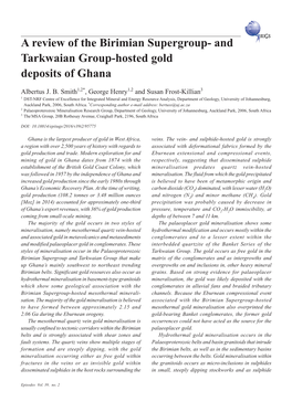A Review of the Birimian Supergroup- and Tarkwaian Group-Hosted Gold Deposits of Ghana