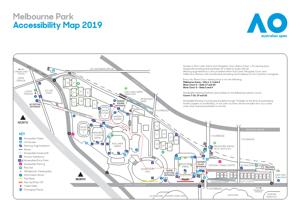 Melbourne Park Accessibility Map 2019