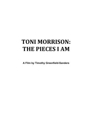 Toni Morrison: the Pieces I Am