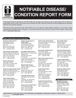 Notifiable Disease/ Condition Report Form