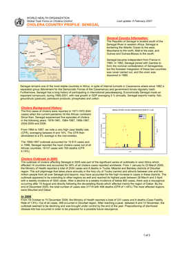 Cholera Country Profile: Senegal
