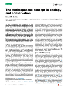 The Anthropocene Concept in Ecology and Conservation