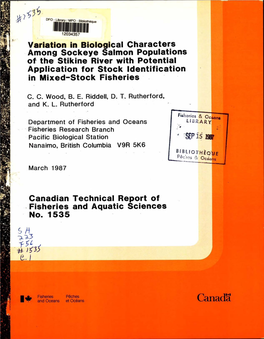 Canadiantechnical Report of Fisheries and Aquatic Sciences No